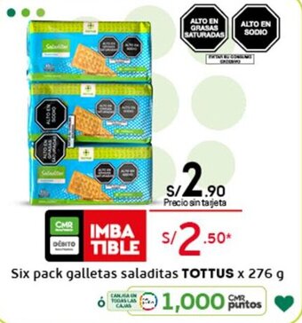 Tottus Six Pack Galletas Saladitas Tottus x 276g oferta
