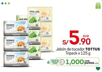 Tottus Jabón de Tocador Tottus Tripack x 125g oferta
