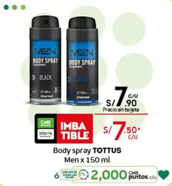 Tottus Body Spray Tottus Men x 150ml oferta