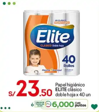 Tottus Papel Higiénico Elite Clásico Doble Hoja x 40 un oferta