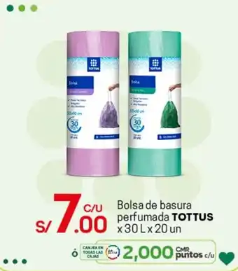 Tottus Bolsa de Basura Perfumada Tottus x 30L x 20 un oferta