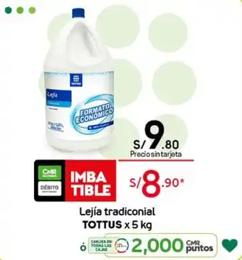 Tottus Lejía Tradicional Tottus x 5kg oferta