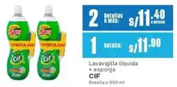 Makro Cif lavavajilla liquida + esponja oferta