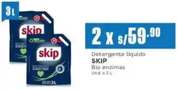 Makro Skip detergente liquido bio enzimas oferta