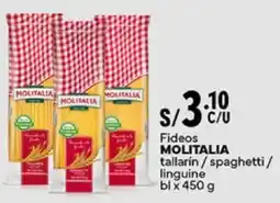 Plaza Vea Molitalia fideos tallarín / spaghetti/ linguine bl oferta