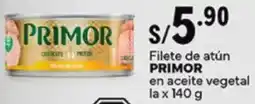 Plaza Vea Primor filete de atún en aceite vegetal la oferta