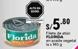 Plaza Vea Florida filete de atún en aceite vegetal la oferta