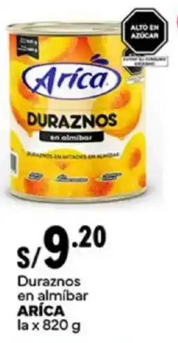 Plaza Vea Aríca duraznos en almíbar la oferta