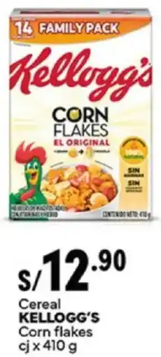 Plaza Vea Kellogg's cereal corn flakes cj oferta