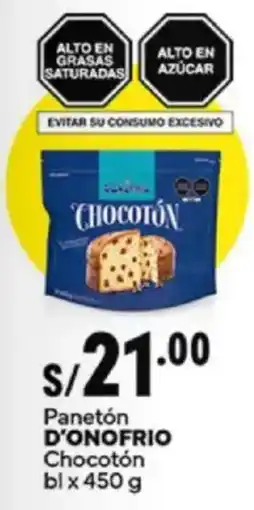 Plaza Vea D'onofrio panetón chocotón bl oferta