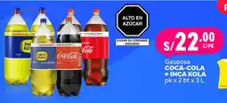 Plaza Vea Coca-cola + inca kola gaseosa oferta