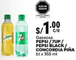Plaza Vea Pepsi/7up/ pepsi black/ concordia piña gaseosa oferta
