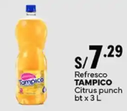 Plaza Vea Tampico refresco citrus punch bt oferta