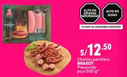 Plaza Vea Braedt chorizo parrillero precocido oferta