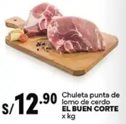 Plaza Vea El buen corte chuleta punta de lomo de cerdo oferta