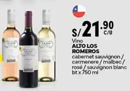 Plaza Vea Alto los romeros vino cabernet sauvignon / carmenere / malbec/ rosé/sauvignon blanc oferta