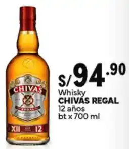 Plaza Vea Chivas regal whisky 12 años bt oferta