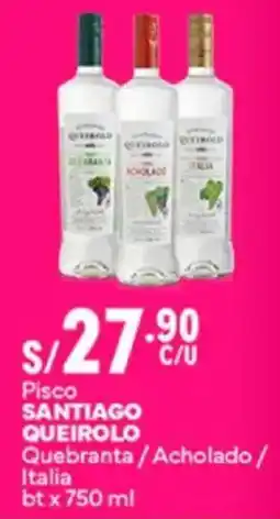 Plaza Vea Santiago queirolo pisco quebranta/acholado / italia bt oferta