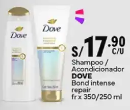 Plaza Vea Dove shampoo/ acondicionador bond intense repair oferta