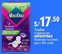 Plaza Vea Nosotras toallas higiénicas buenas noches oferta
