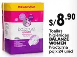 Plaza Vea Balanzé women toallas higiénicas nocturna oferta