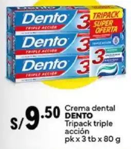 Plaza Vea Dento crema dental tripack triple acción oferta