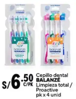 Plaza Vea Balanzé cepillo dental limpieza total / proactive oferta