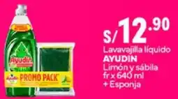 Plaza Vea Ayudín lavavajilla líquido limón y sábila fr oferta