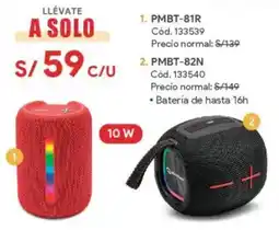 Hiraoka Parlantes portátiles pmbt-81r oferta