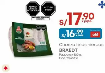 Makro Chorizo finas hierbas braedt paquete x 500 g oferta