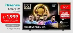 Hiraoka Hisense smart tv 65" oferta
