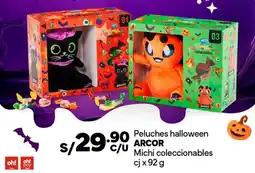 Plaza Vea Arcor peluches halloween michi coleccionables cj oferta