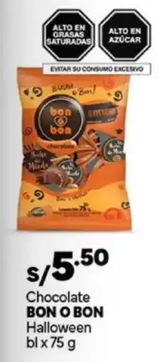 Plaza Vea Bon o bon chocolate halloween oferta