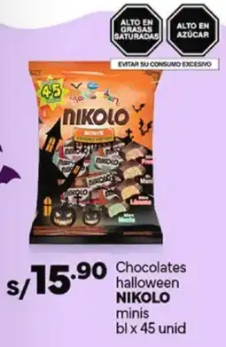 Plaza Vea Nikolo chocolates halloween minis oferta
