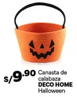 Plaza Vea Deco home canasta de calabaza halloween oferta