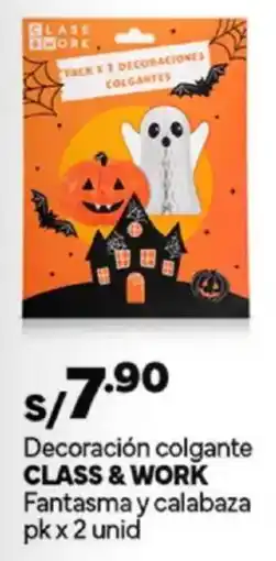Plaza Vea Class & work decoración colgante fantasma y calabaza oferta