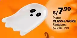 Plaza Vea Class & work platos fantasma oferta