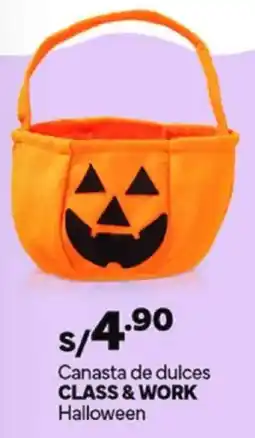Plaza Vea Class & work canasta de dulces halloween oferta