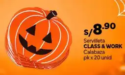 Plaza Vea Class & work servilleta calabaza oferta
