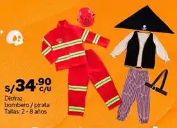 Plaza Vea Disfraz bombero / pirata oferta