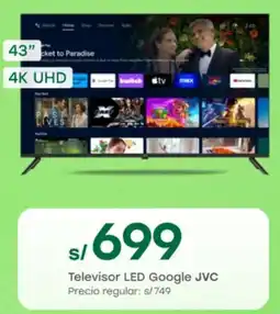 Tottus Jvc televisor led google 43" oferta