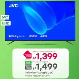 Tottus Jvc televisor google 65" oferta