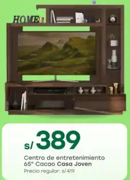 Tottus Casa joven centro de entretenimiento 65" cacao oferta