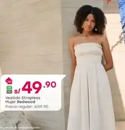 Tottus Redwood vestido strapless mujer oferta