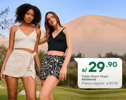 Tottus Redwood falda short mujer oferta