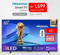 Hiraoka Hisense smart tv 65" oferta