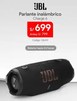 Hiraoka Jbl parlante inalámbrico charge 6 oferta