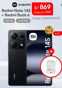Hiraoka Xiaomi redmi note 14S + redmi buds 6 oferta
