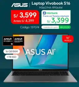 Hiraoka Asus laptop vivobook S16 oferta