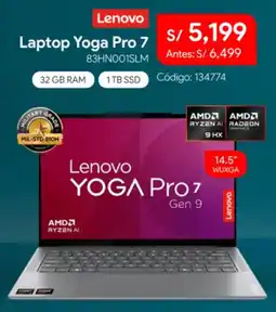 Hiraoka Lenovo laptop yoga pro 7 oferta